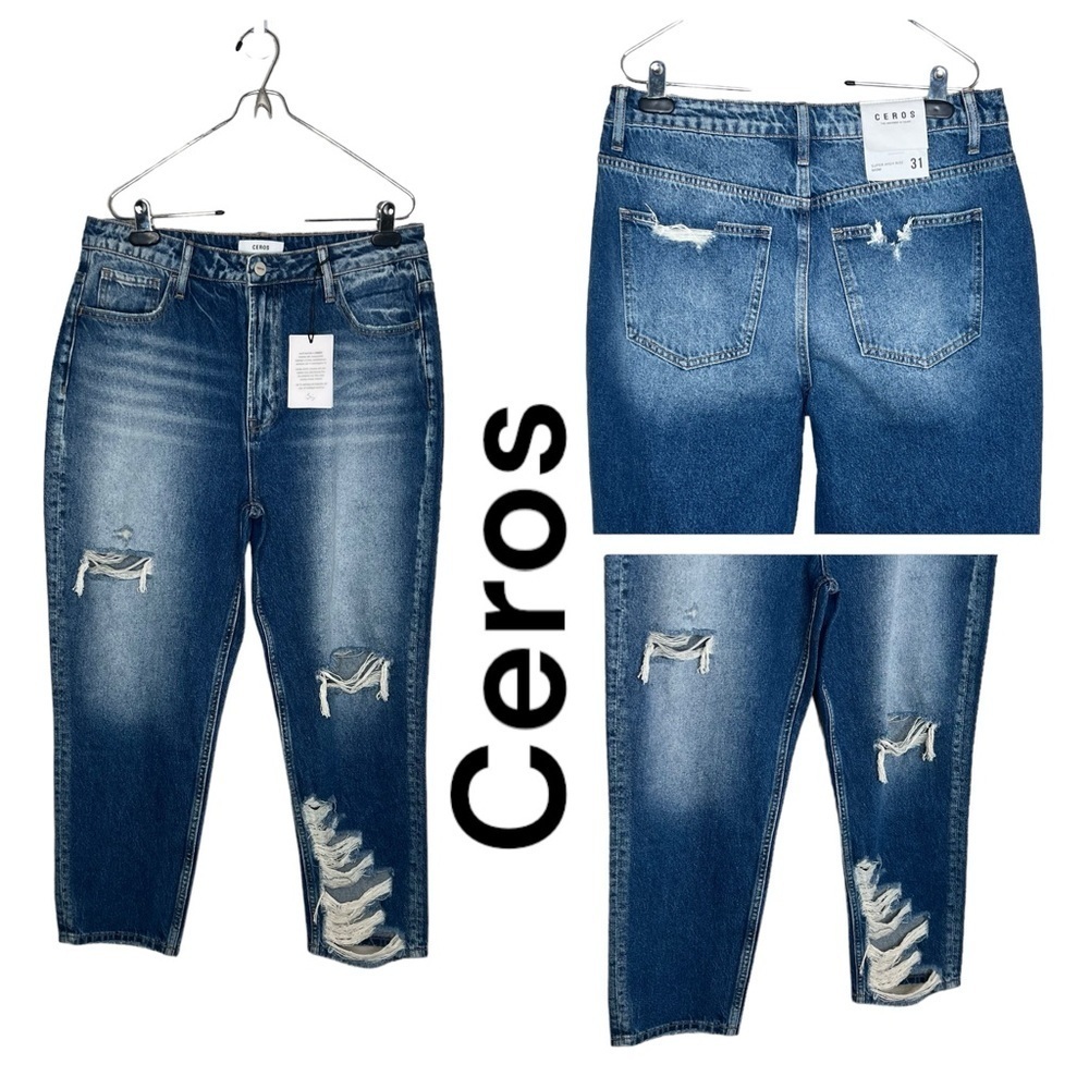 Ceros Super High Rise Mom Jeans
